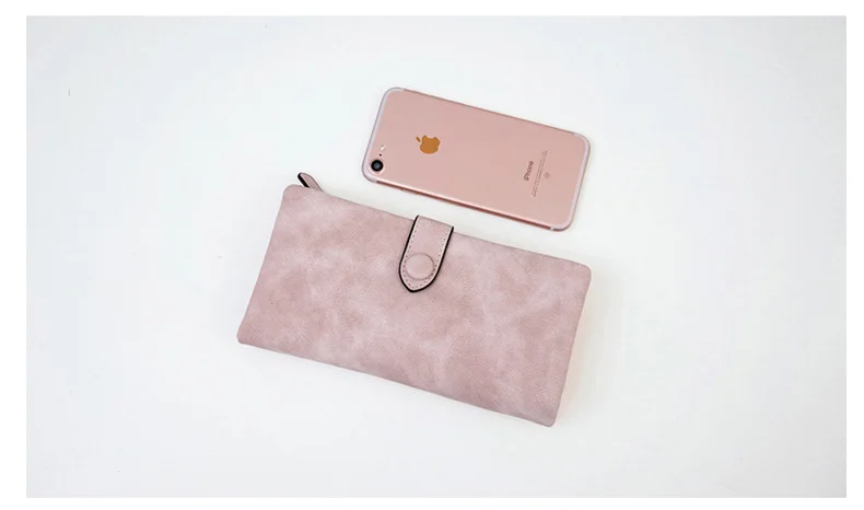 MJ Women Leather Wallets Matte PU Leather Long Wallet Lady's Brand Design Bi-Fold Clutch Purse Coin Pocket Multiple Card Holder (5)