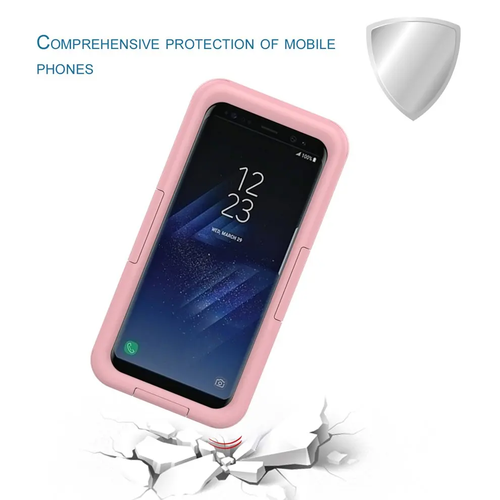 

Pink Waterproof Shockproof Soft Silicone Smartphone Case Suitable for Samsung S8 Lightweight Full Protective Case Cover
