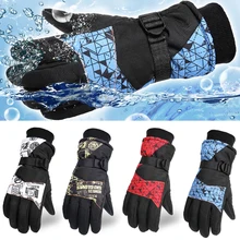 Водонепроницаемые мужские женские лыжные перчатки ветрозащитные термозащитные с сенсорным экраном для спорта на открытом воздухе, катания на сноуборде, мотоциклетные перчатки прямые поставки