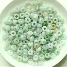 Натуральный нефритовый бисер Леброн три макропористые счеты распорка колеса DIY Yuhuan нефрит аксессуары специальное предложение