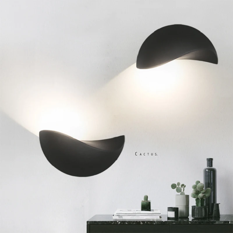 

6W Black Or White Shell Waterproof Garden Wall Light For Outdoor and Indoor Decorate Wall Scone