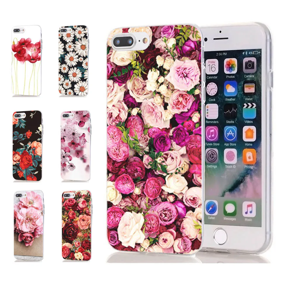 MLCRIYG мягкий чехол для телефона iPhone 6 6S Plus 7 7Plus 8Plus X 10 TPU цветной цветочный узор Fundas