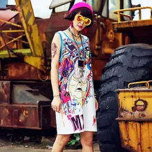 8 цветов, высокое качество, модные топы с принтом, женские летние свободные сексуальные топы, жилет, панк рубашка, Индивидуальные топы