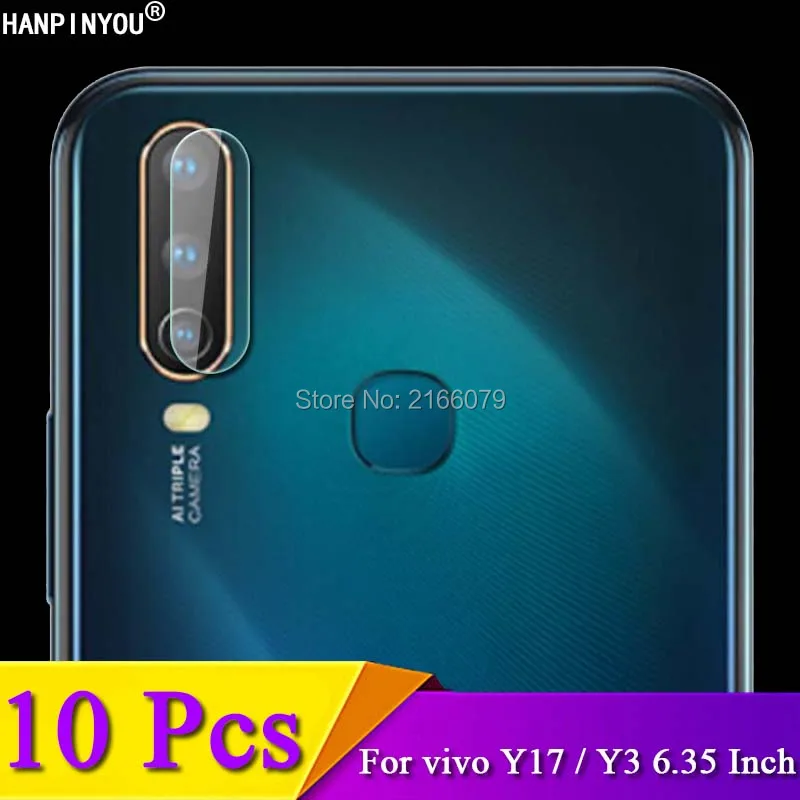 

10 Pcs/Lot For vivo Y17 / Y3 6.35" Clear Rear Camera Lens Protective Protector Cover Soft Tempered Glass Film Guard