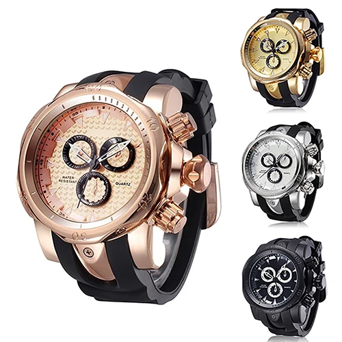 

2019 Men Fashion Casual Sport Cool Silicone Strap Luxury Quartz Wrist Watch