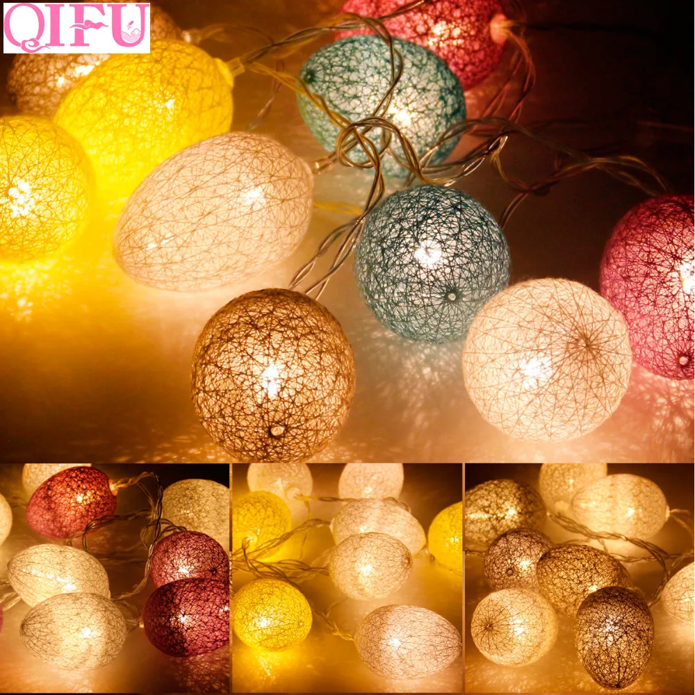 

QIFU 1.8m 10 LED Egg Lights String Easter Decoration For Home Egg String Light Chicken Lamp For Wedding Birthday Party Supplies