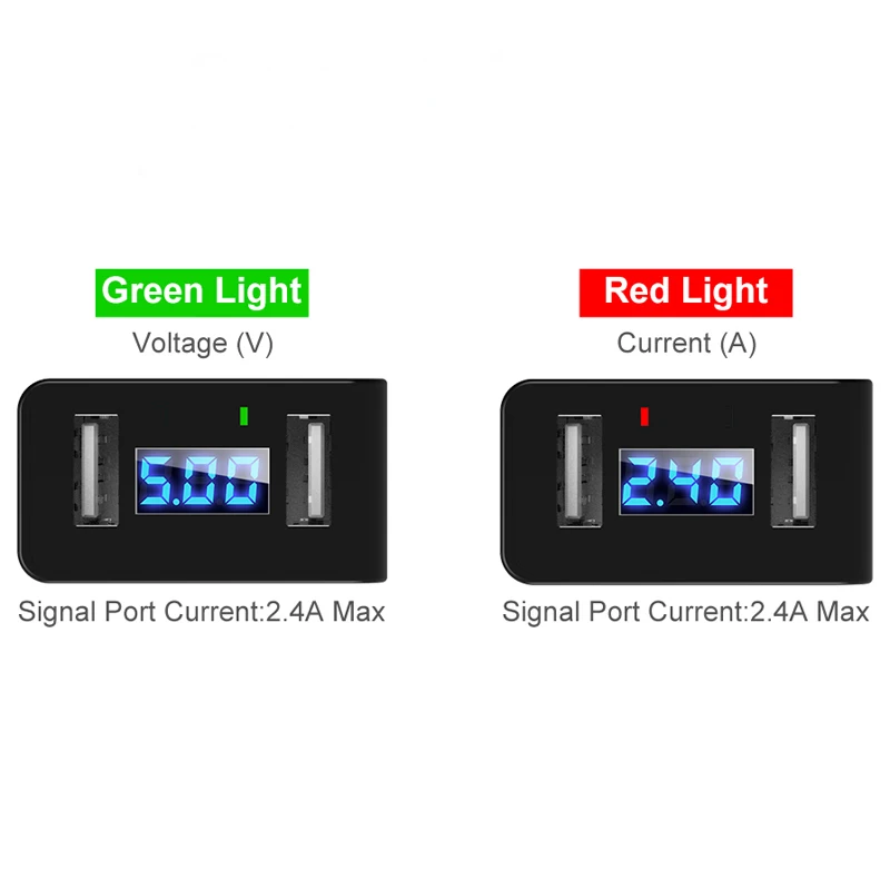 Универсальное дорожное настенное зарядное устройство для планшета 5 в 2,4 А светодиодный дисплей 2 USB быстрая зарядка зарядное устройство для мобильного телефона для iPad Xiaomi всех смартфонов