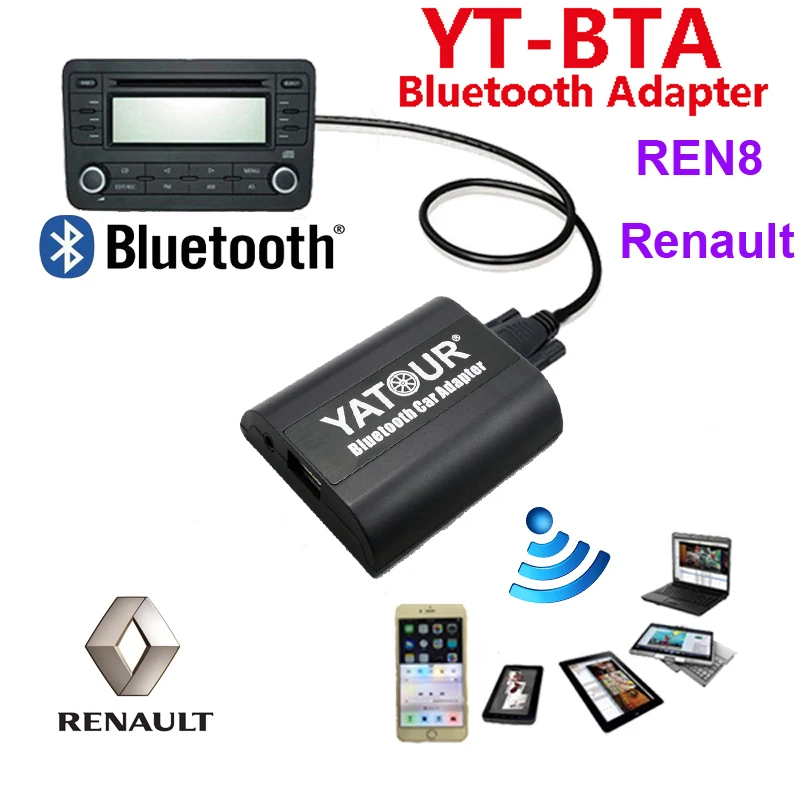 Yatour Bluetooth Car Adapter Digital Music CD Changer for Renault 8pin