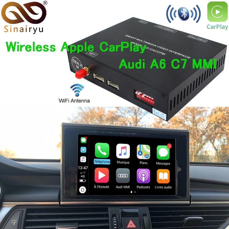 

Aftermarket Adapter Multimedia A6 C7 MMI Small Screen OEM Wireless Apple CarPlay Solution Retrofit with Reverse Camera for Audi