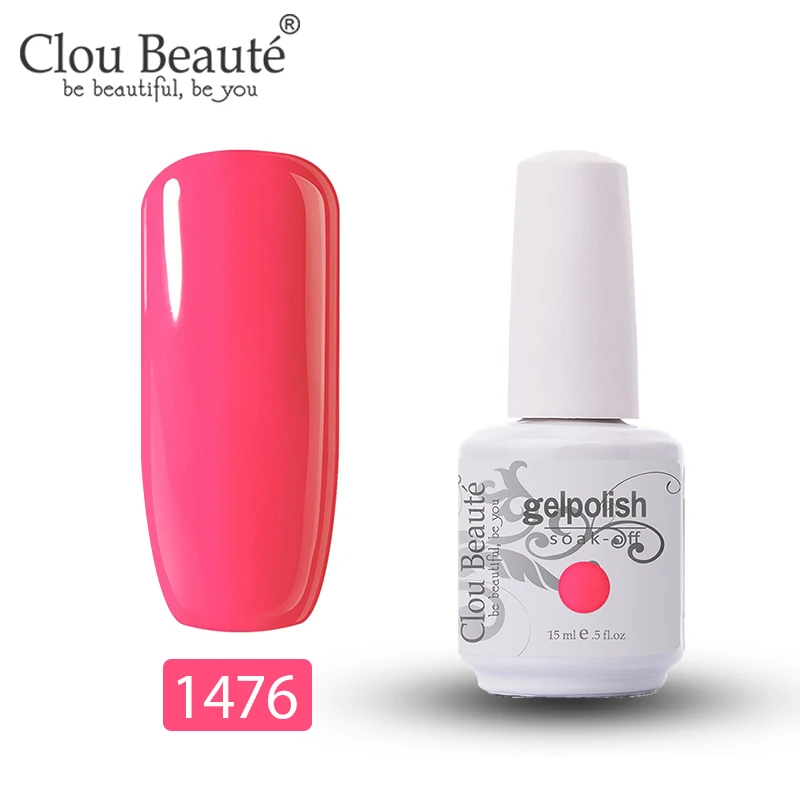 Clou Beaute 244 цветов Гель-лак для маникюра esmaltes permanentes de лак для ногтей для УФ-и светодиодной лампы Гель-лак замачиваемый Гель-лак - Цвет: 1476