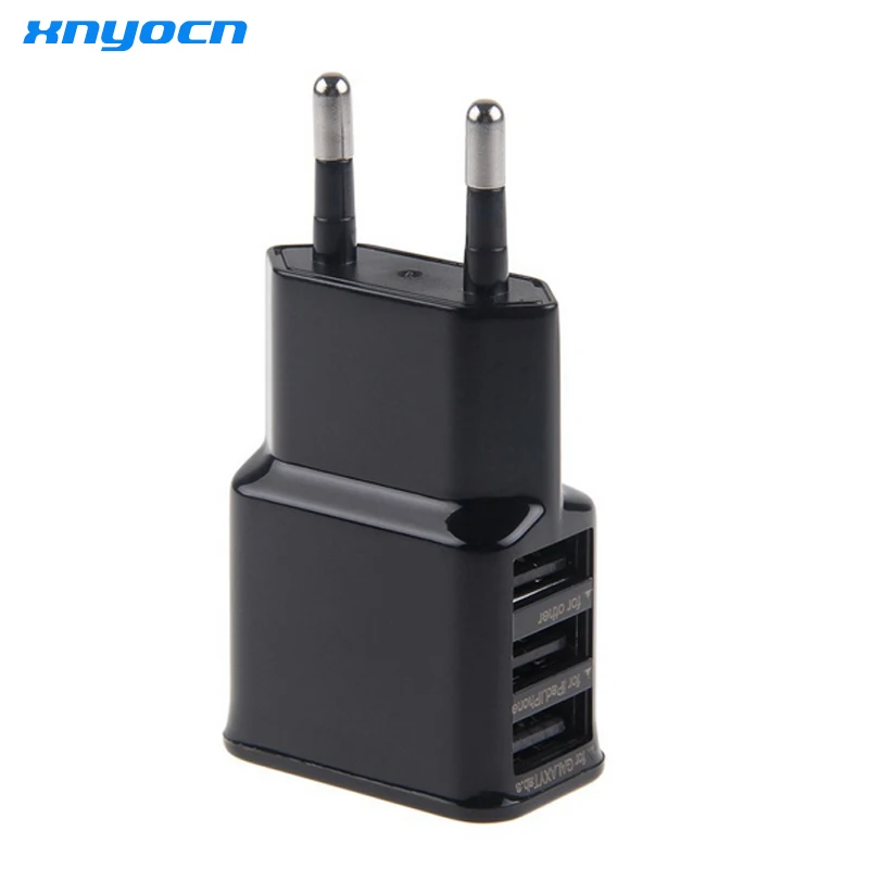 

5V 2A EU Plug 3 USB Multi Ports Wall Charger Adapter For Samsung Galaxy Tab Smart Phones Black