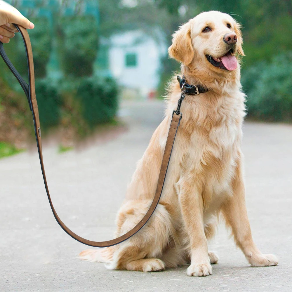 Поводок для собак кожаный для больших домашних животных прочный поводок из натуральной кожи ремень для прогулок поводок для маленьких средних и больших собак