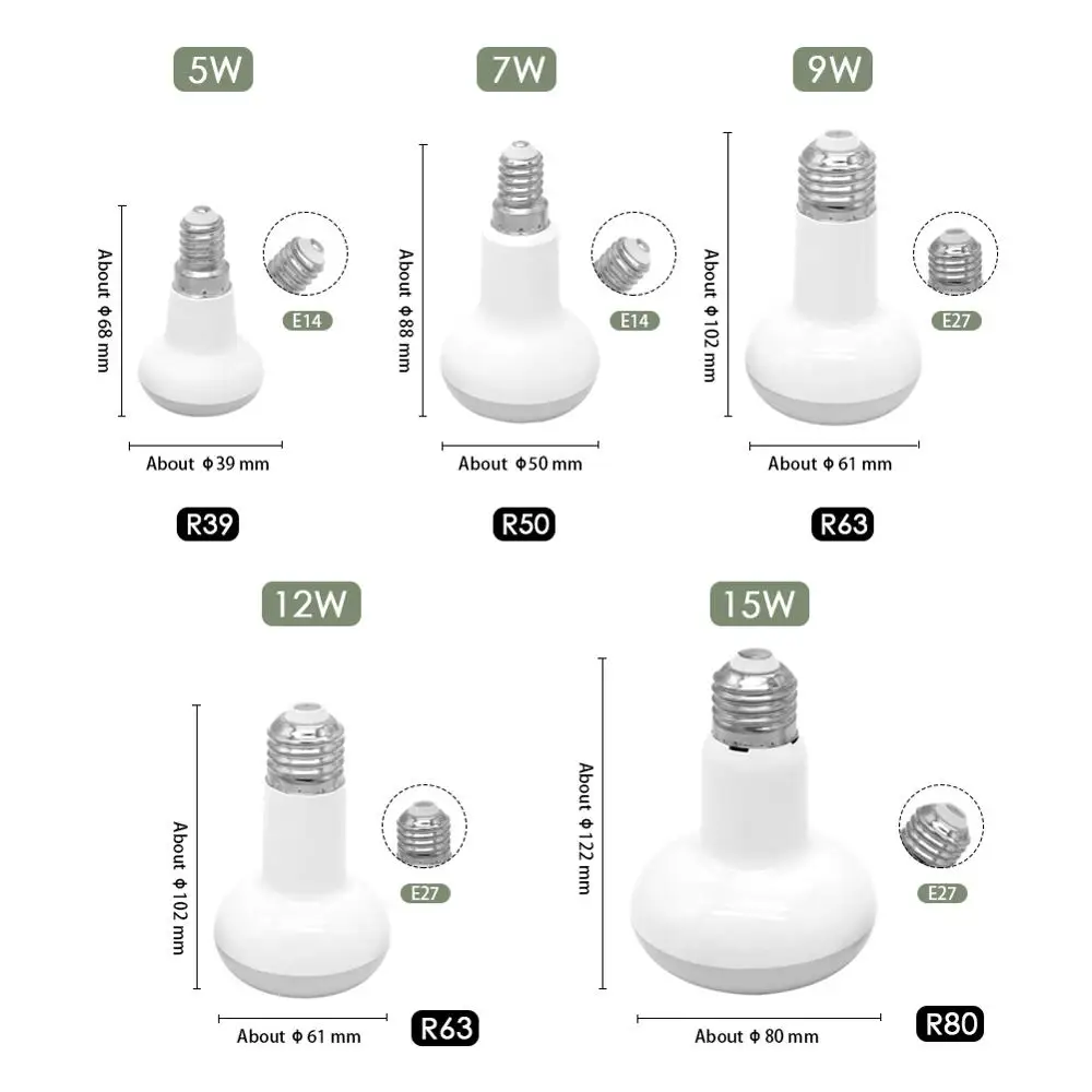 R39 R50 R63 R80 диммируемая E27 E14 Светодиодная лампа bombilas cfl Ampoule 220 В 110 Точечный