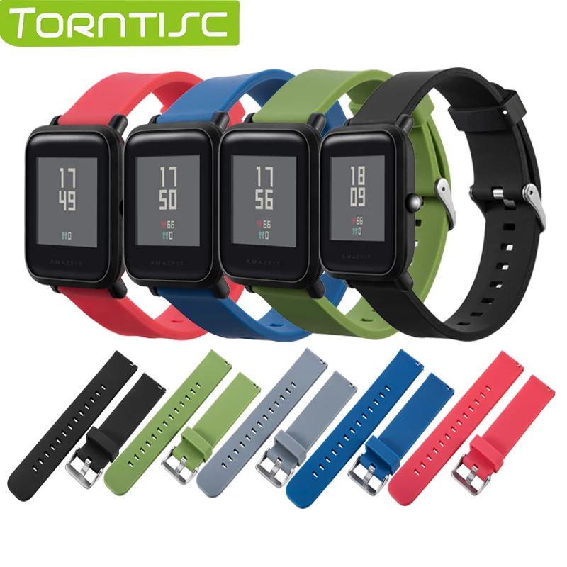 

Torntisc Smart Accessories strap for xiaomi Huami bip PACE Youth Smart Watch Pure Color silicone Replacement Wrist Band Strap