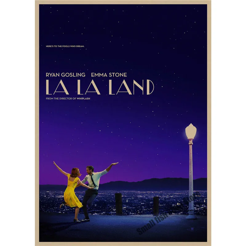 LA LAND Ретро плакат, крафт-бумага, бумага для бара, кафе, домашний декор, настенная роспись - Цвет: Цвет: желтый