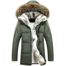 Зимняя мужская куртка, хлопковое пальто, парка, мужская куртка, утолщенная, теплая, кроличий мех, воротник, мех енота, с капюшоном, размер S-XXL, 3XL, 4XL, 5XL