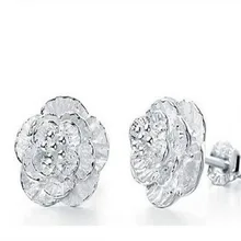 Новинка, 925 пробы, серебряные серьги в виде цветка, модные ювелирные изделия, роскошный бренд, серьги-гвоздики, подарки для женщин, набор, Bijoux Femme