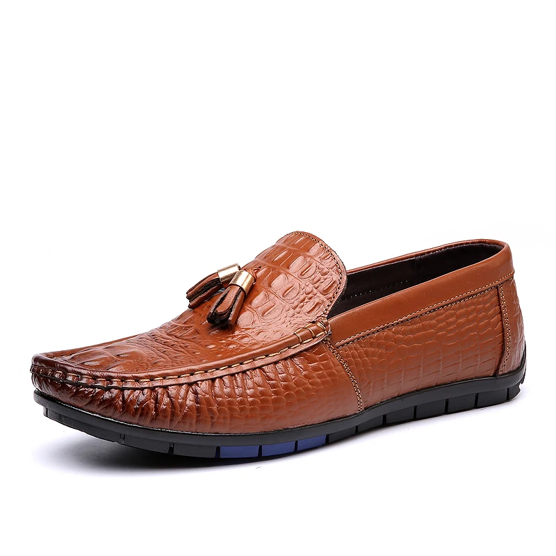 

New Men's Genuine Leather Loafers Shoes Man Casual Slip-on Shoes Soft Cowhide Driving Loafers Man Leather Shoes