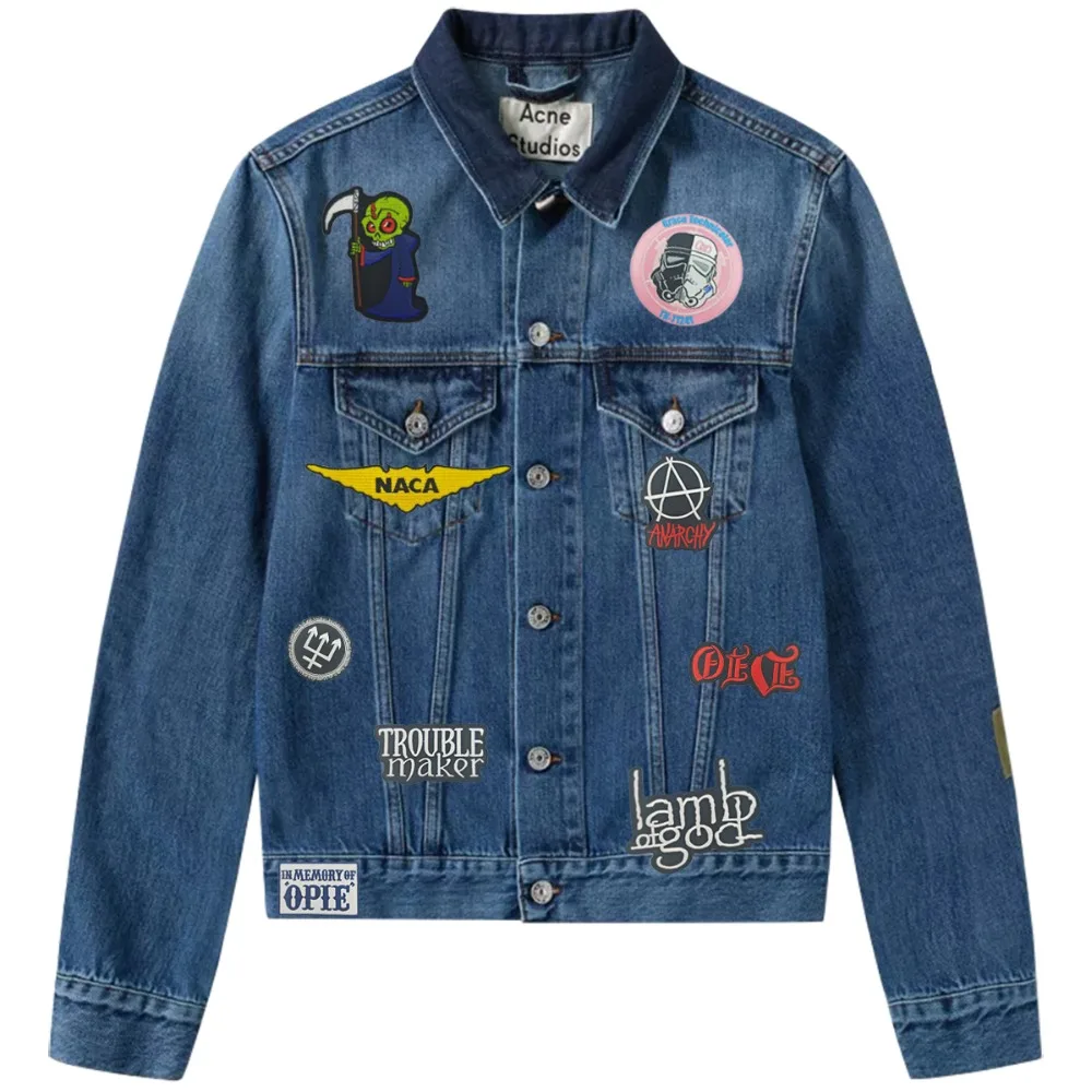 Black Label Rocker Lamb God logo Embroidered Iron On Front Biker Custom jacket Patches Free Shipping Eco-Friendly Motorcycle(5)