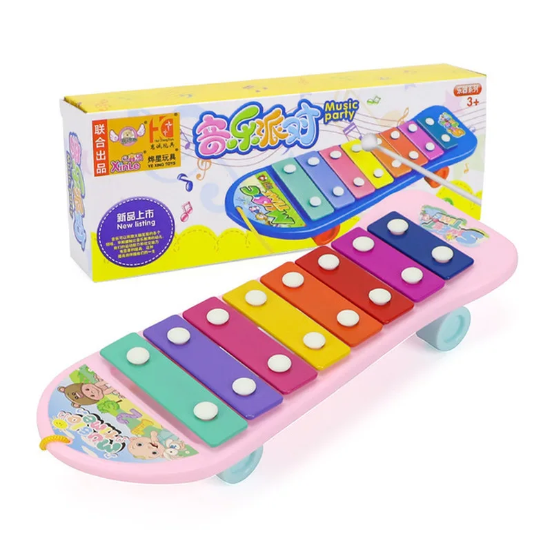 

High Quality Exquisite Hand Knock Piano Aluminum Xylophone Children Education Vocal Toy Standard Sound Colorful Children's Toys