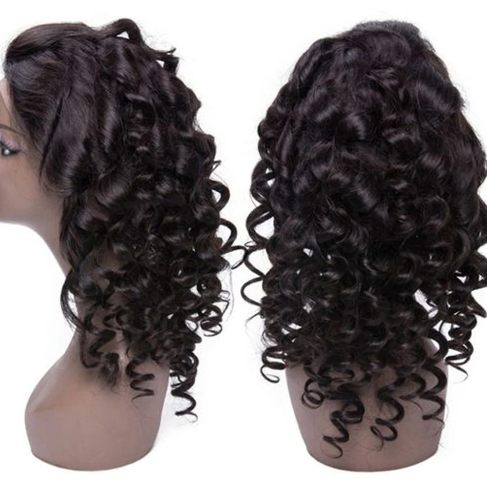 Свободные парик с крупными волнами Синтетические волосы на кружеве человеческих