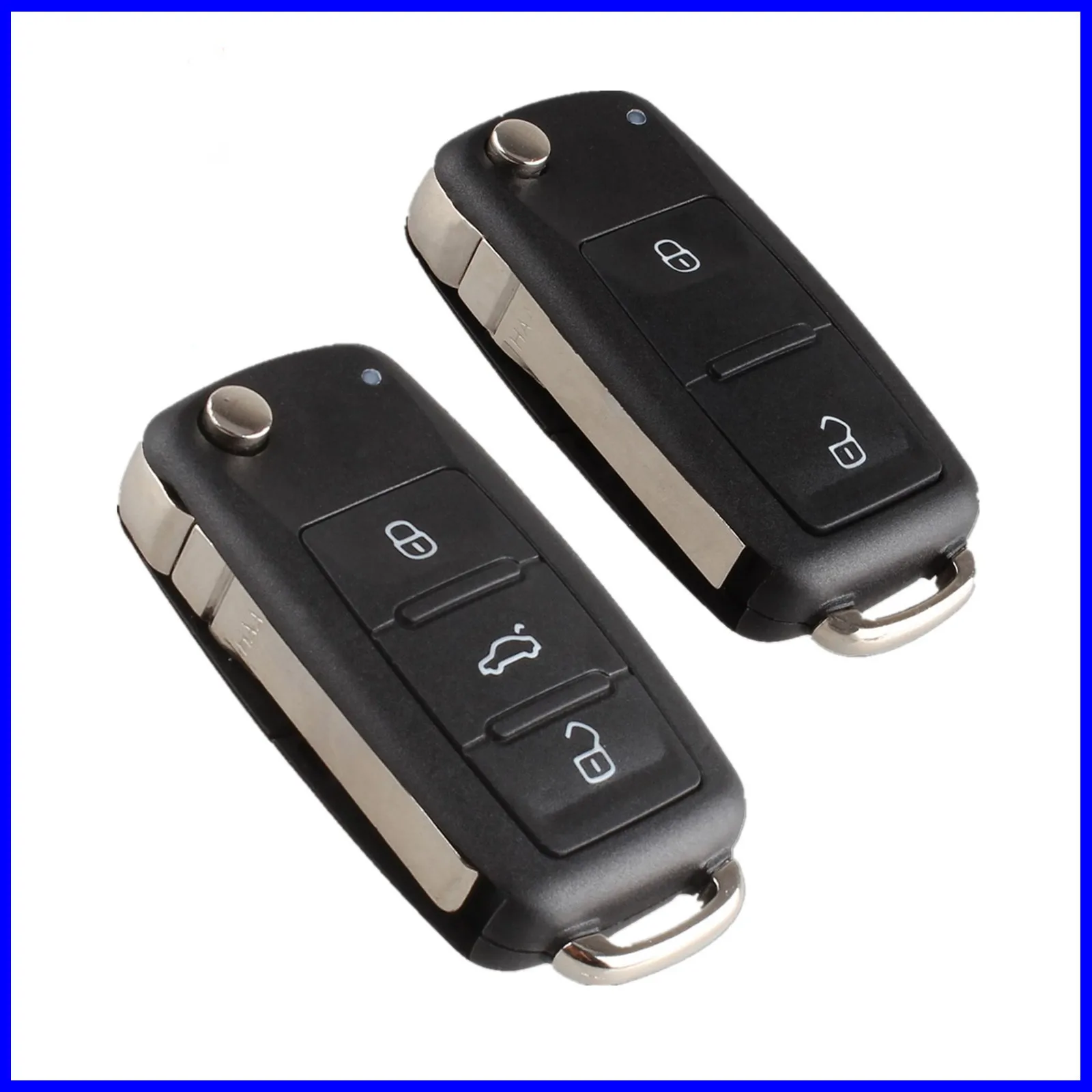 

scoonn free shipping 10pcs 3 Button Folding Remote Car Key Shell Flip Fob for VW Polo Golf MK6 Tiguan Touareg 202AD 202H 202Q