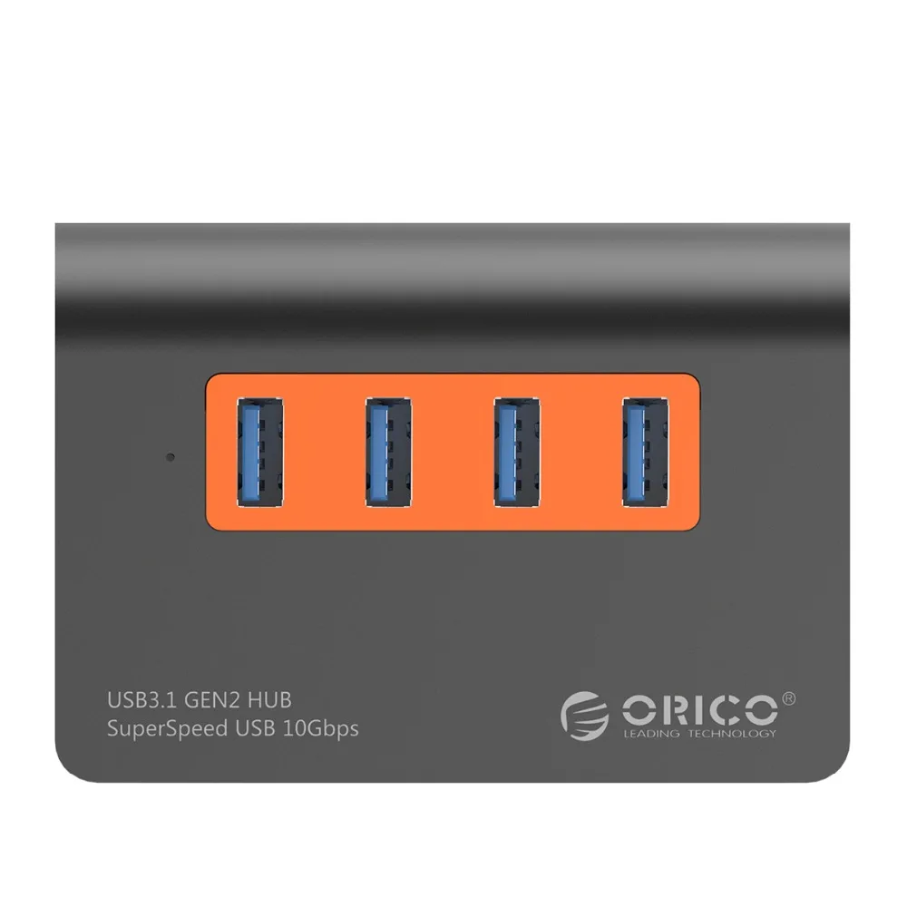 ORICO 4 порта USB3.1 Gen2 концентратор Gen2 алюминиевый usb-хаб 10 Гбит/с SuperSpeed с 12 В адаптер питания для Mac Pro huawei samsung
