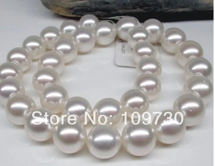 

Jewelry 002472 HUGE 18"11-12MM NATURAL SOUTH SEA GENUINE WHITE PERFECT PEARL NECKLACE 14KGP AAA