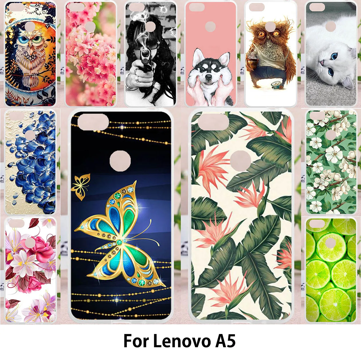 Phone Cases For Lenovo A5 Covers 5.45 inch Silicone Soft