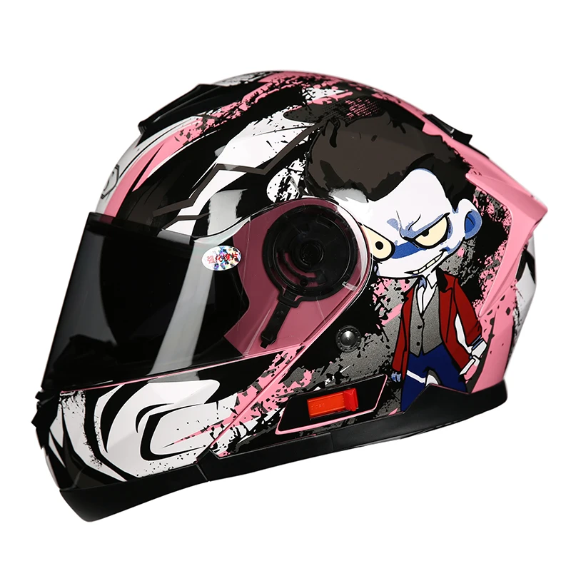 Genuine Flip Up Racing Motorcycle Helmet Motorbike Double Visor Lens Men Warm Winter Summer Motor Bike Scooter Helmets - Цвет: a6