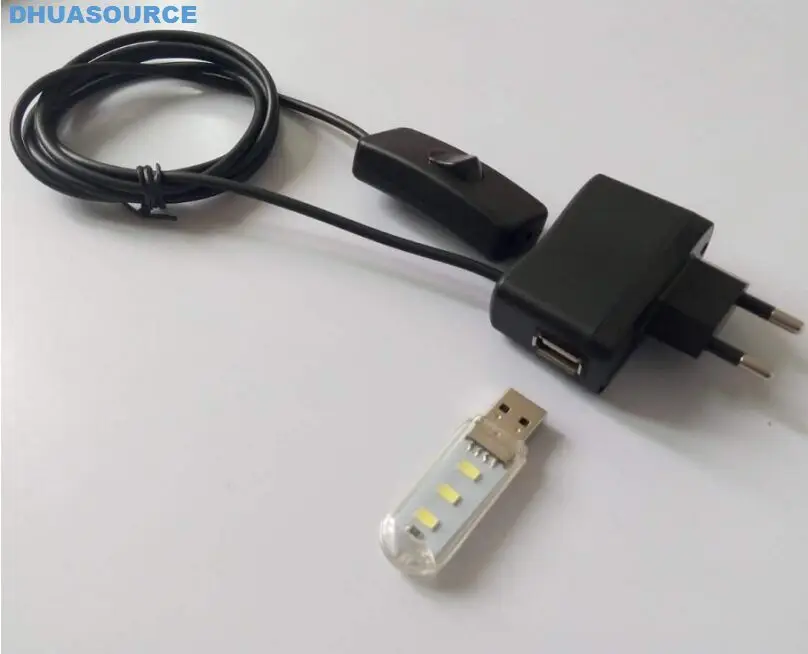 

2017 new 1pcs Ac100-240v Powered LED Night light Desk Book Reading Ceiling lamp usb light with Switch ON / OFF