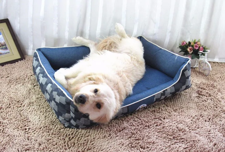 Высокое качество джинсы большие собаки кровати питомник водонепроницаемый удобный щенок спальный коврик огромный Матрас Подушка осень зима домик для домашних животных