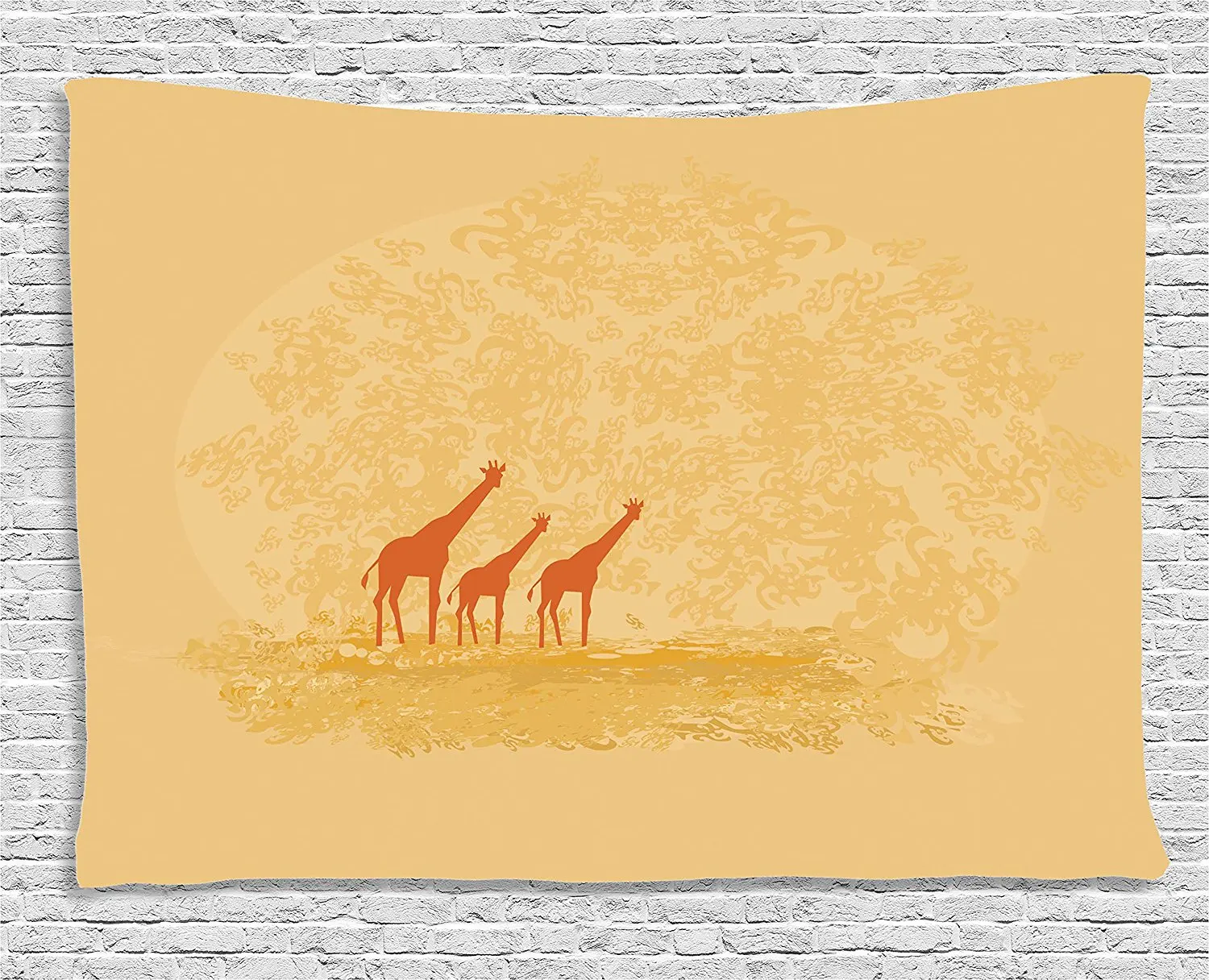 

Apartment Decor Giraffes in Retro Colored Safari Savannah Design Hot Wild Life Animal Boho Scenery Dorm Wall Hanging Tapestry