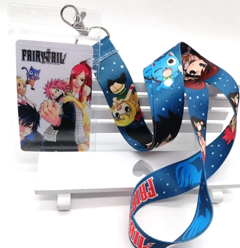 

1pcs cartoon Fairy Tail Neck Strap Lanyards Card Holders Bank Neck Strap Card Bus ID Holders Rope Key Chain Gift NN16