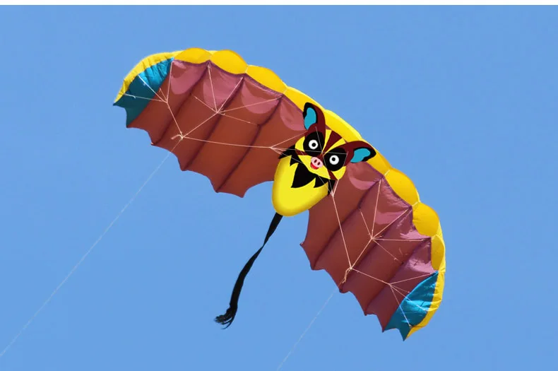 New High Quality 1.4m Pig Dual Line Parafoil Parachute Kites Sports Beach With Kite Handle and String Easy to Fly 2