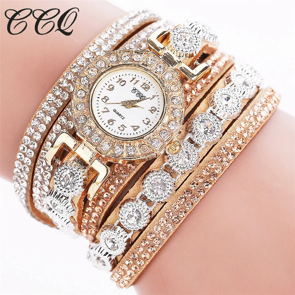 

Mujer zegarek damski bayan kol saati relojes para CCQ Women Fashion Casual Analog Quartz Women Rhinestone Watch Bracelet Watch