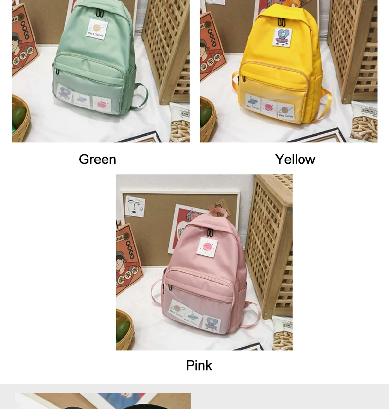 DCIMOR Waterproof nylon Women Backpack Female Transparent Front-pocket Travel Backpack Detachable student schoolbag book Mochila