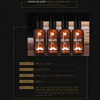 

30ml Men Beard Oil for Styling Smoothing Mustache Growth Care Conditioner Softener Facial Grooming WH998
