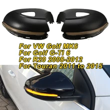 Последовательный мигающий светодиодный динамический светильник для VW Golf MK6/Golf G-TI 6 для Touran 2011 до для R20 указатель поворота бокового зеркала светильник