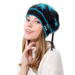Теплая мягкая шапка Беспроводная bluetooth-шляпа Кепки-гарнитура Smart Bluetooth звуковой music Модная трикотажная шляпа зимняя шапка для девочек