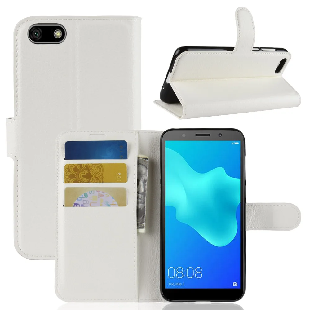 Роскошный кожаный чехол-книжка baisxst для Huawei Y5 2018 с подставкой и бумажником prime