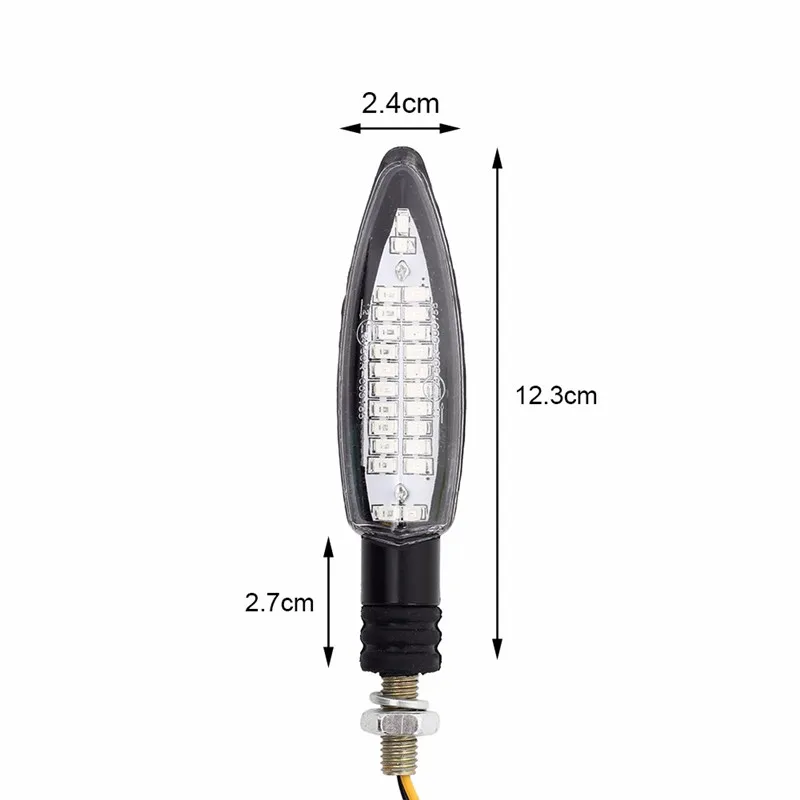 Maluokasa, 2 шт., 12 В, 24 светодиодный, для мотоцикла, течёт вода, поворотники, E24, в форме кинжала, для мотоцикла, светодиодный, задний стоп-сигнал, сигнальные индикаторы, светильник
