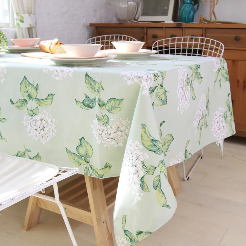 New High quality Cotton Tablecloths Wedding Korean Style Plant Printed Coffee Table Cloth Flag