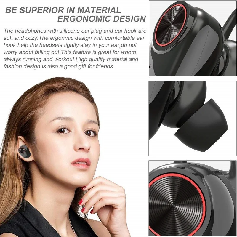 YTOM YT8 Bluetooth 5.0 Wireless Headphones play 6 hours Ture TWS Bluetooth Headset Earphone Port Cordless Best earbuds for sport