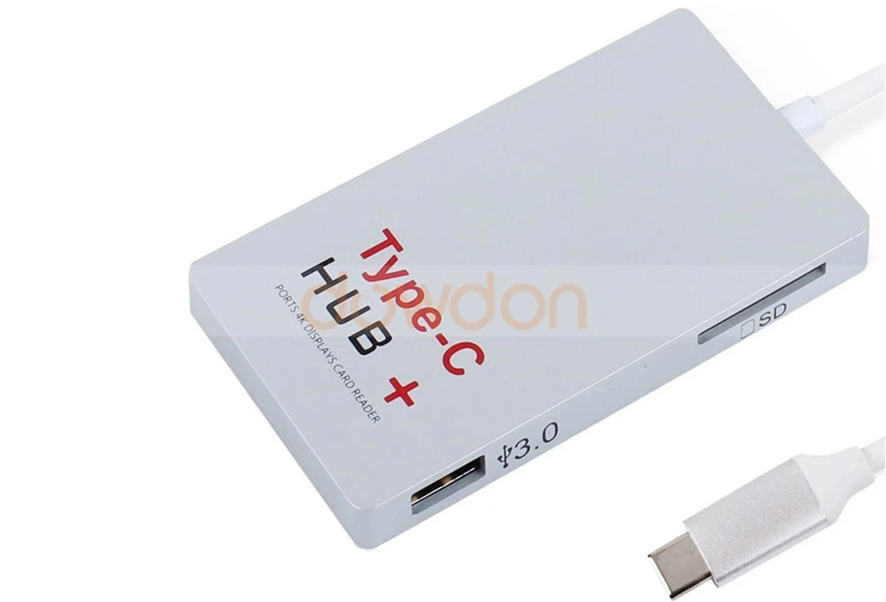 Top 10pcs/lot 6 Ports USB 3.1 Type c HUB SD Card Reader U-Disk SD Card Reader 4K HDMI Type C Charger for Macbook Pro 1