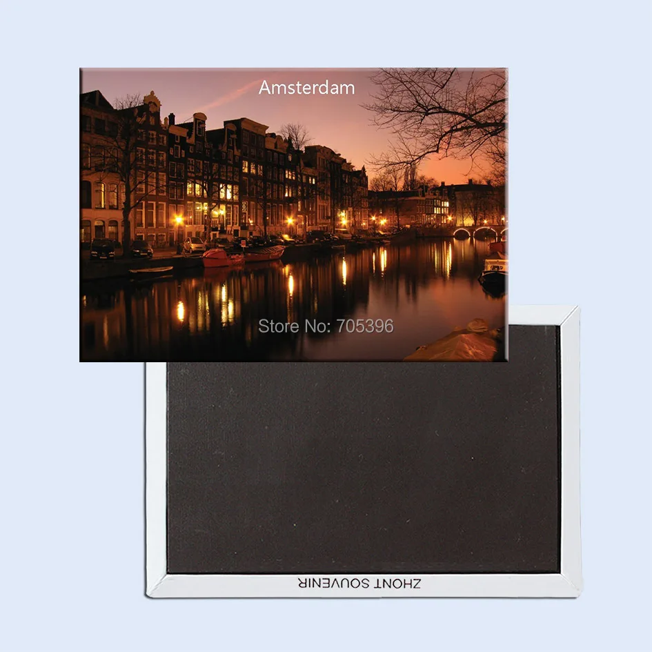 

Tourist Magnets FREE shipping Netherlands Holland Amsterden Canal Plate Fridge Magnet 5354