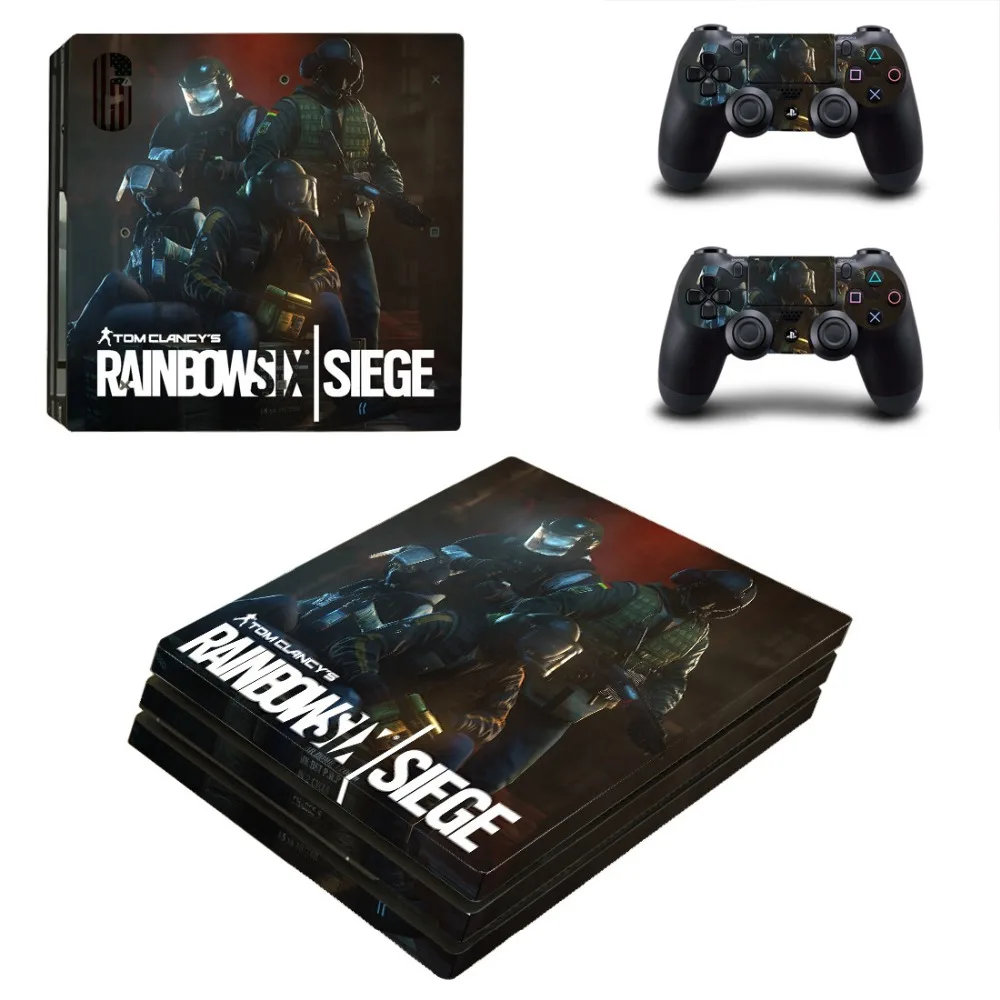 Виниловая наклейка Tom Clancy's Rainbow Six Siege PS4 Pro для консоли Playstation 4 и 2 контроллера