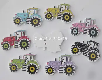 

WBNVOE New Arrival Tractor buttons for children Mix colors 200pcs DIY sewing wood button apparel accessory