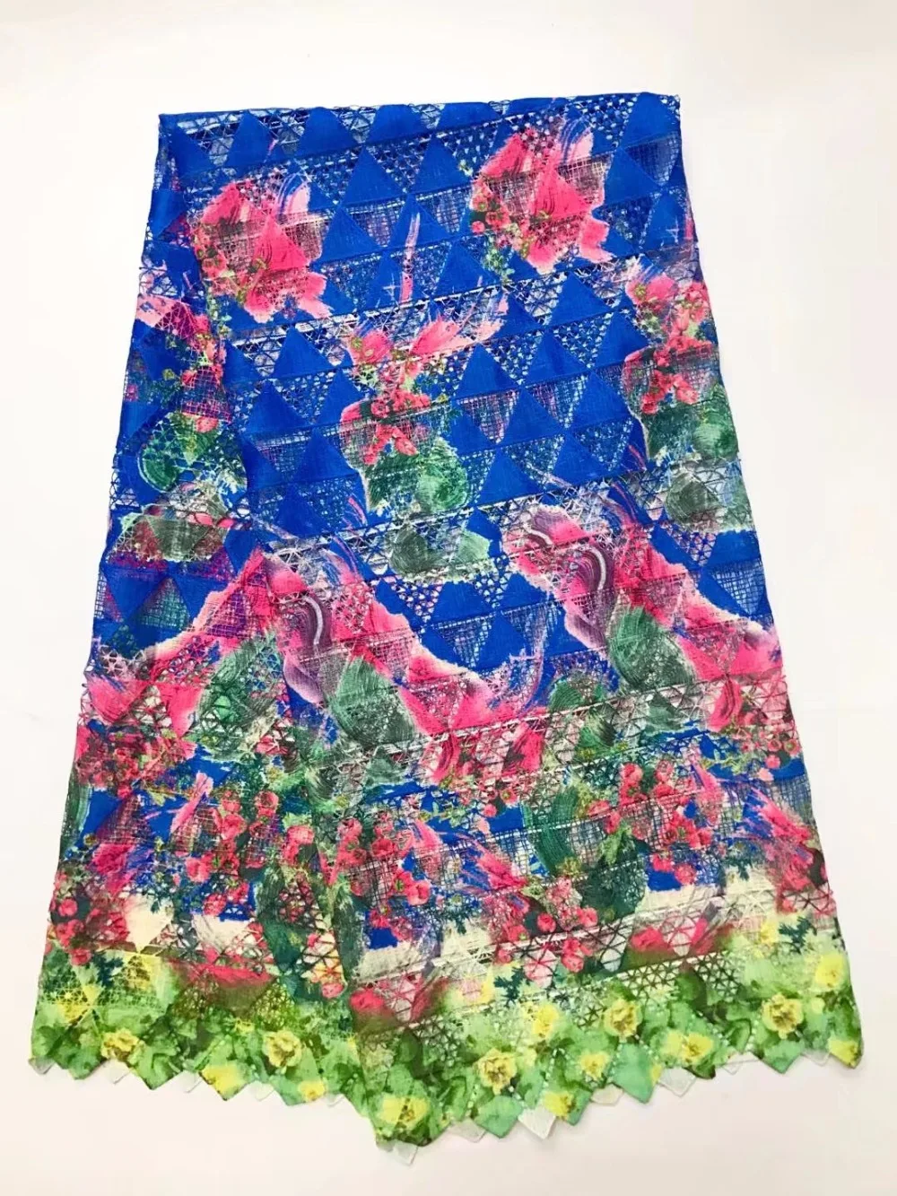 African guipure lace fabric lovely flower pattern multi color design
