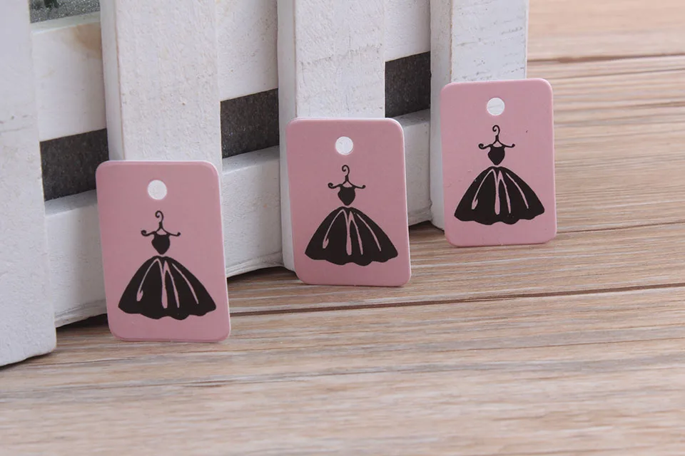 

pink paper dress shape garments dresses hang tags,cute paper rectangular dress shape hang tags,simple Stylish paper hang tags